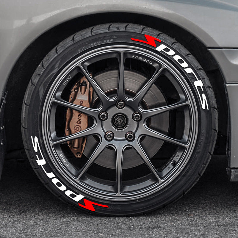 Eprolo SPORTS series 3D car tire letter sticker for DIY customization, featuring bold, three-dimensional tire decal design.