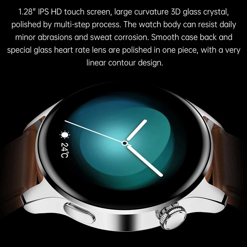 Eprolo I29 smart watch for men with waterproof design, fitness tracker, weather display, Bluetooth call, compatible with Android and iOS.