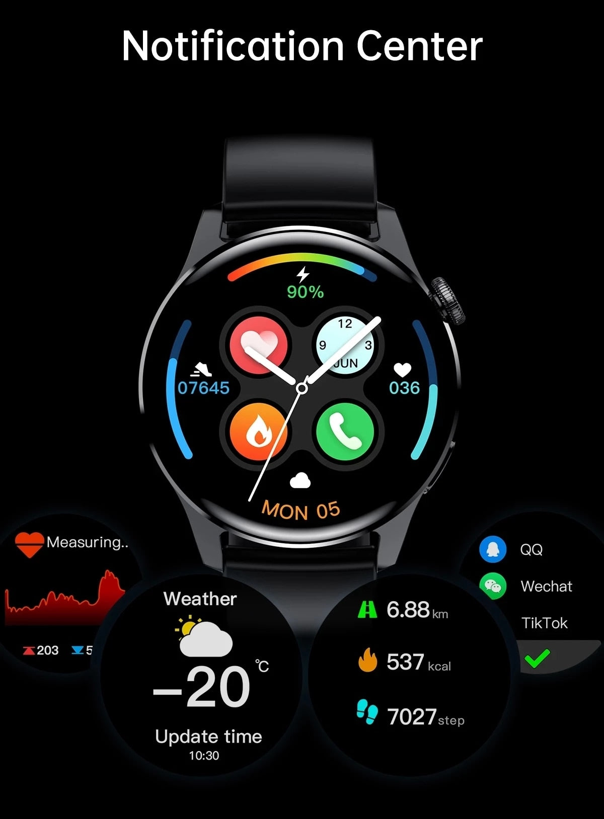 eprolo I29 Smart Watch for men with waterproof design, fitness tracker, weather display, Bluetooth call, compatible with Android and iOS
