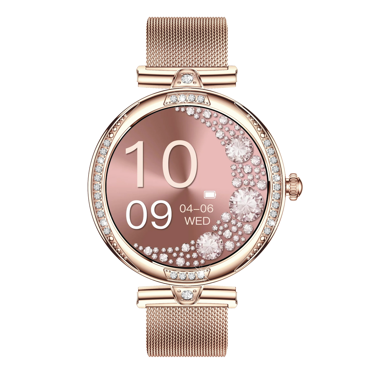 eprolo NX17 Pro smart watch for women with diamond accents, AMOLED display, Bluetooth calling, health monitoring, fitness tracking