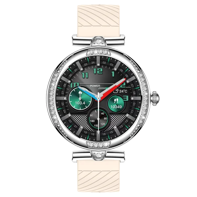 eprolo NX17 Pro smart watch for women with diamond design, AMOLED display, Bluetooth calling, and health monitoring features.