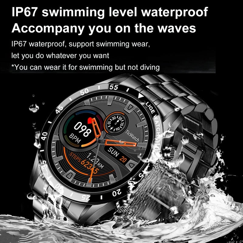 Eprolo multifunctional smart watch with Bluetooth calling, pedometer, blood pressure, heart rate monitor, waterproof design.