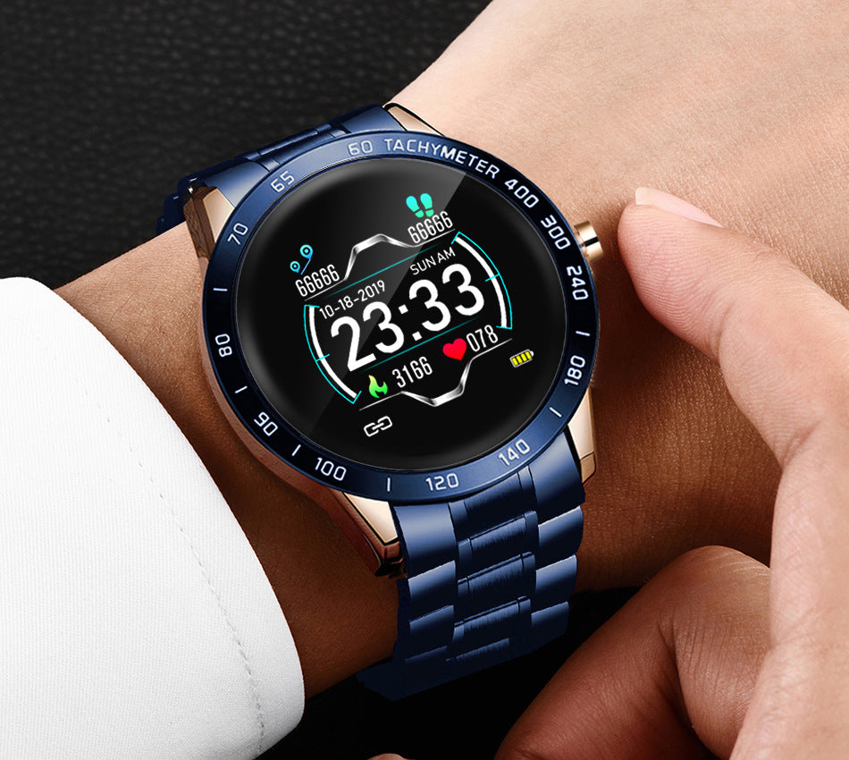 Eprolo multifunctional smart bracelet with heart rate monitor, step counter, blood pressure detection, and digital watch display.