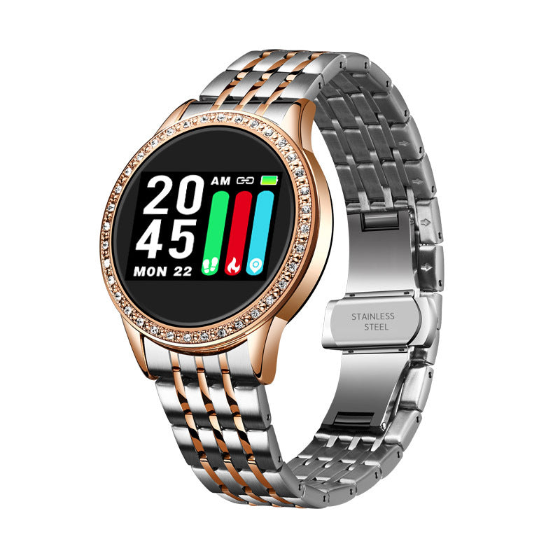 eprolo multifunctional smart bracelet with heart rate, blood pressure, step tracker, and health monitoring display on black band