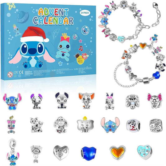 Eprolo stitch jewelry paper gift box with 24-grid blind box design, ideal for bracelets, Christmas, and Halloween gift packaging.