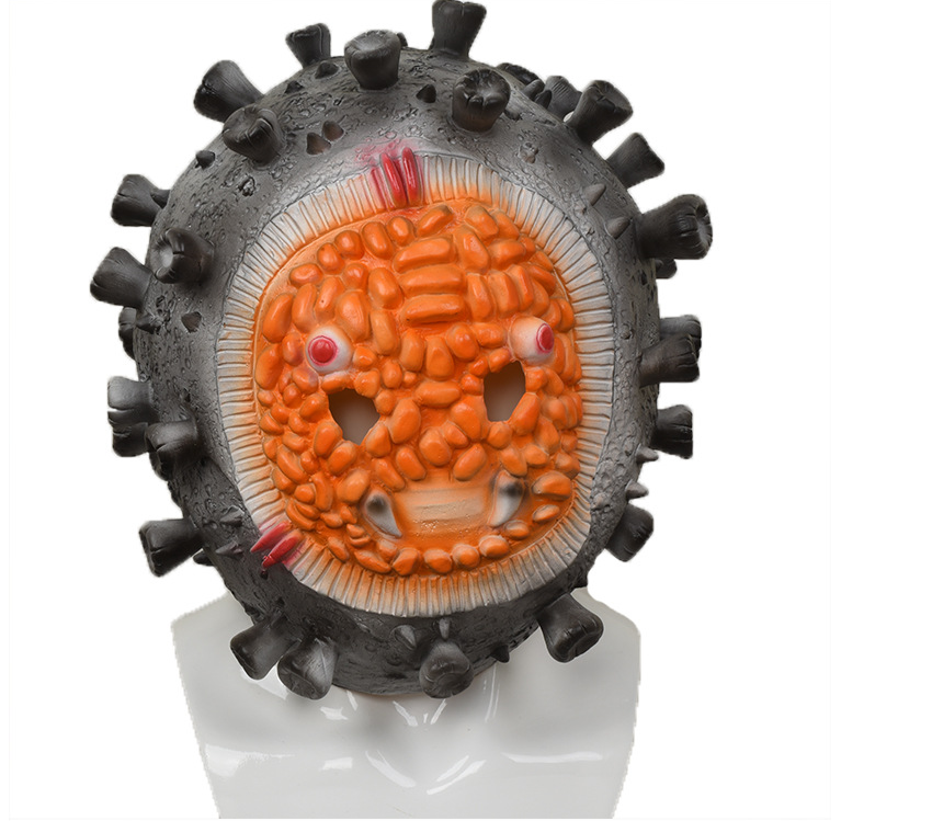 Scary latex virus mask with ghost helmet design for Halloween parties, adult horror costume, carnival, by eprolo