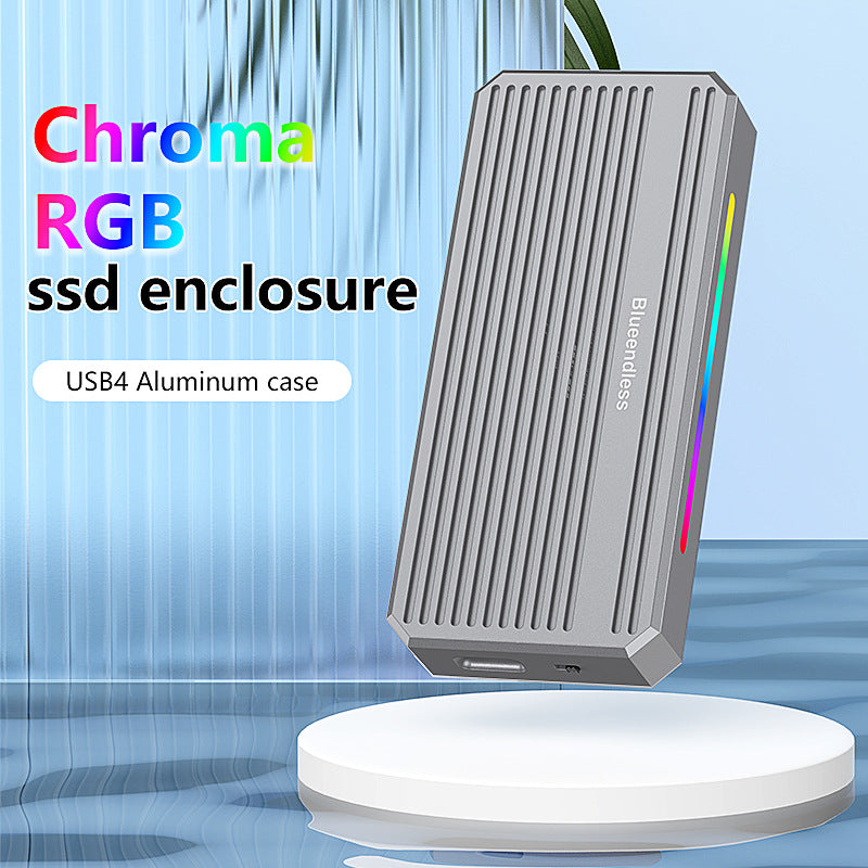 eprolo USB4 NVMe M.2 SSD enclosure with RGB lighting, Thunderbolt 4 portable hard drive case for solid-state drives