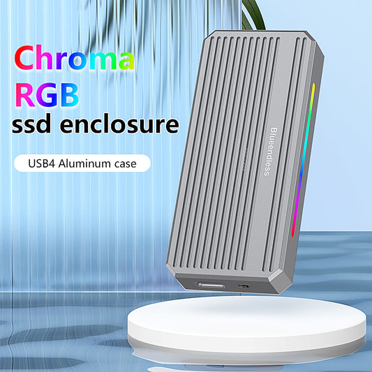 eprolo USB4 NVMe M.2 SSD enclosure with RGB lighting, Thunderbolt 4 portable hard drive case for solid-state drives