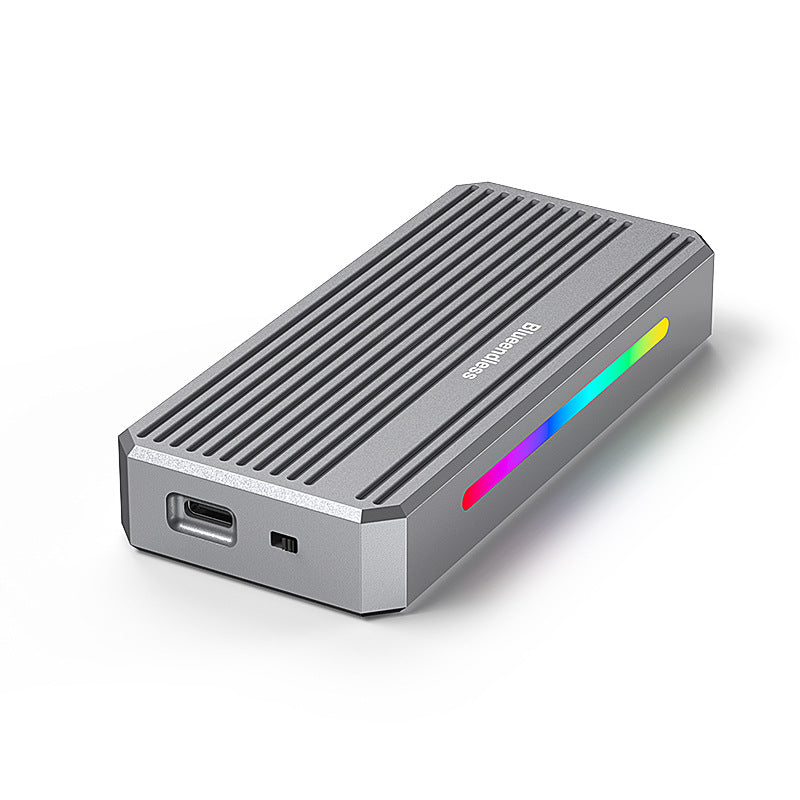 eprolo USB4 hard drive enclosure for M.2 NVMe SSD with RGB light, Thunderbolt 4 portable solid-state drive reader.