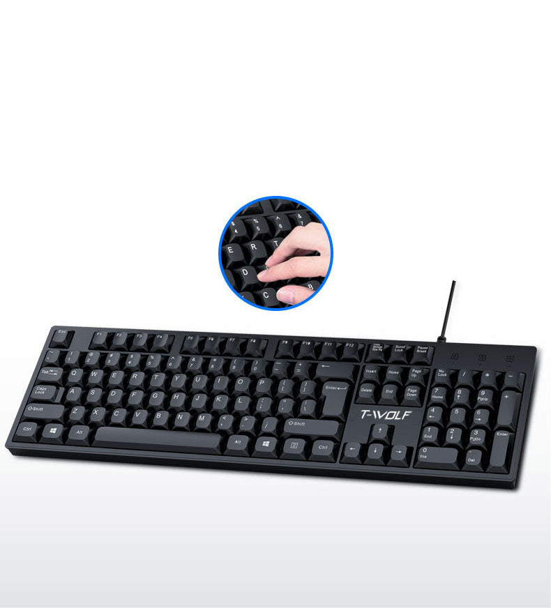 Eprolo Lei Lang T15 wired USB keyboard for laptop and office use, with standard keys and sleek design.