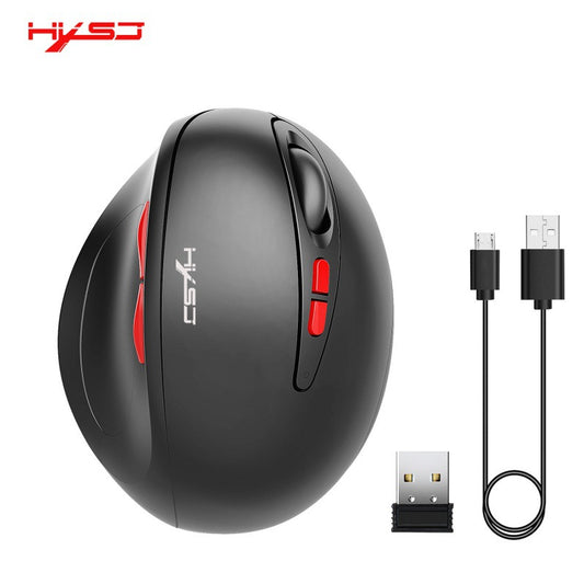 Eprolo 2.4G wireless rechargeable vertical mouse with 7 buttons, ergonomic design and smooth surface.
