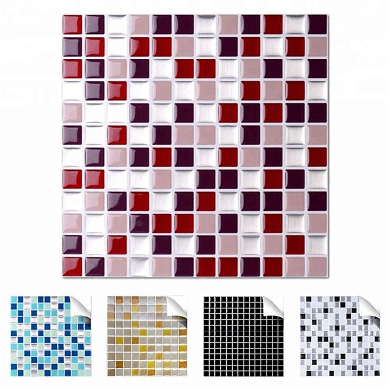 Vividtiles self-adhesive mosaic tile wall decal by eprolo, showing colorful vinyl tiles for kitchen or bathroom decor.