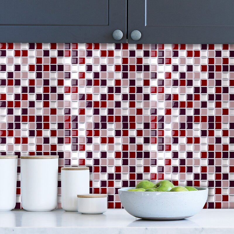 Vividtiles self-adhesive mosaic tile wall decal by eprolo, showcasing colorful vinyl tiles for kitchen or bathroom decor.