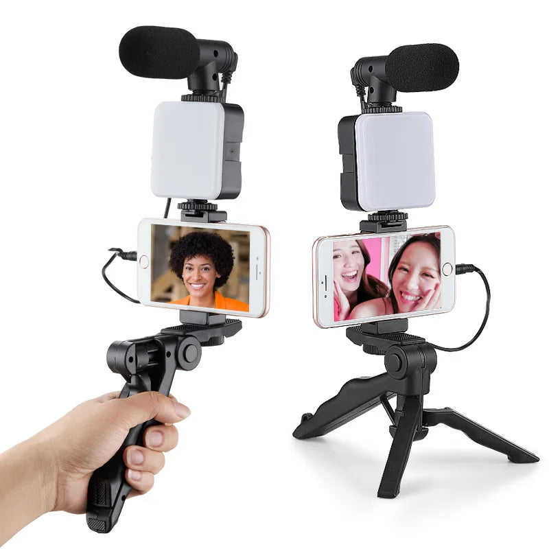 eprolo mobile phone vlogging kit with tripod, 36 LED fill light, mini microphone for TikTok, YouTube, live streaming videos