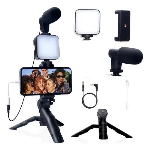 eprolo mobile phone vlogging kit with tripod, 36 LED fill light, mini microphone for TikTok, YouTube, and live streaming.