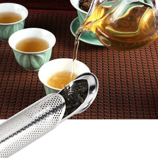 Eprolo pipe-shaped tea strainer made of 304 stainless steel with teapot design for brewing loose leaf tea.