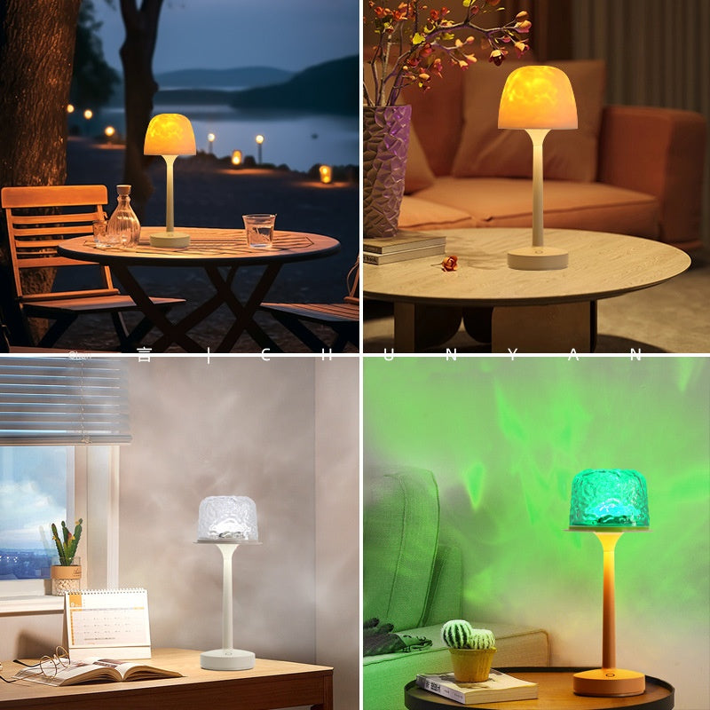 Chunyan High-Base Ripple Atmosphere Table Lamp, Romantic Mood Gift, Projector Remote Control Night Light, Couple Gift - American Smart