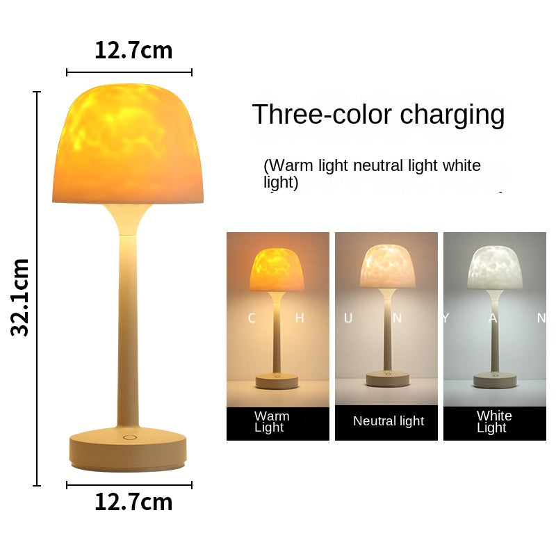 Chunyan High-Base Ripple Atmosphere Table Lamp, Romantic Mood Gift, Projector Remote Control Night Light, Couple Gift - American Smart