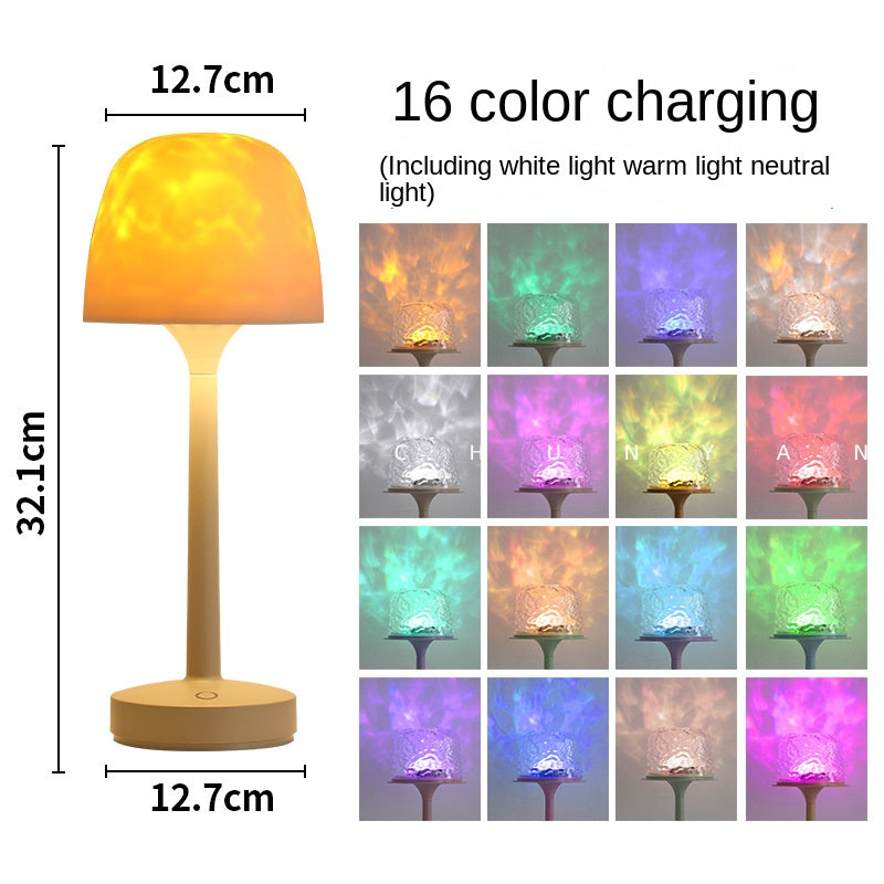 Chunyan High-Base Ripple Atmosphere Table Lamp, Romantic Mood Gift, Projector Remote Control Night Light, Couple Gift - American Smart