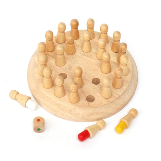 Kids wooden memory match stick chess game by eprolo featuring colorful blocks for educational fun and cognitive development.