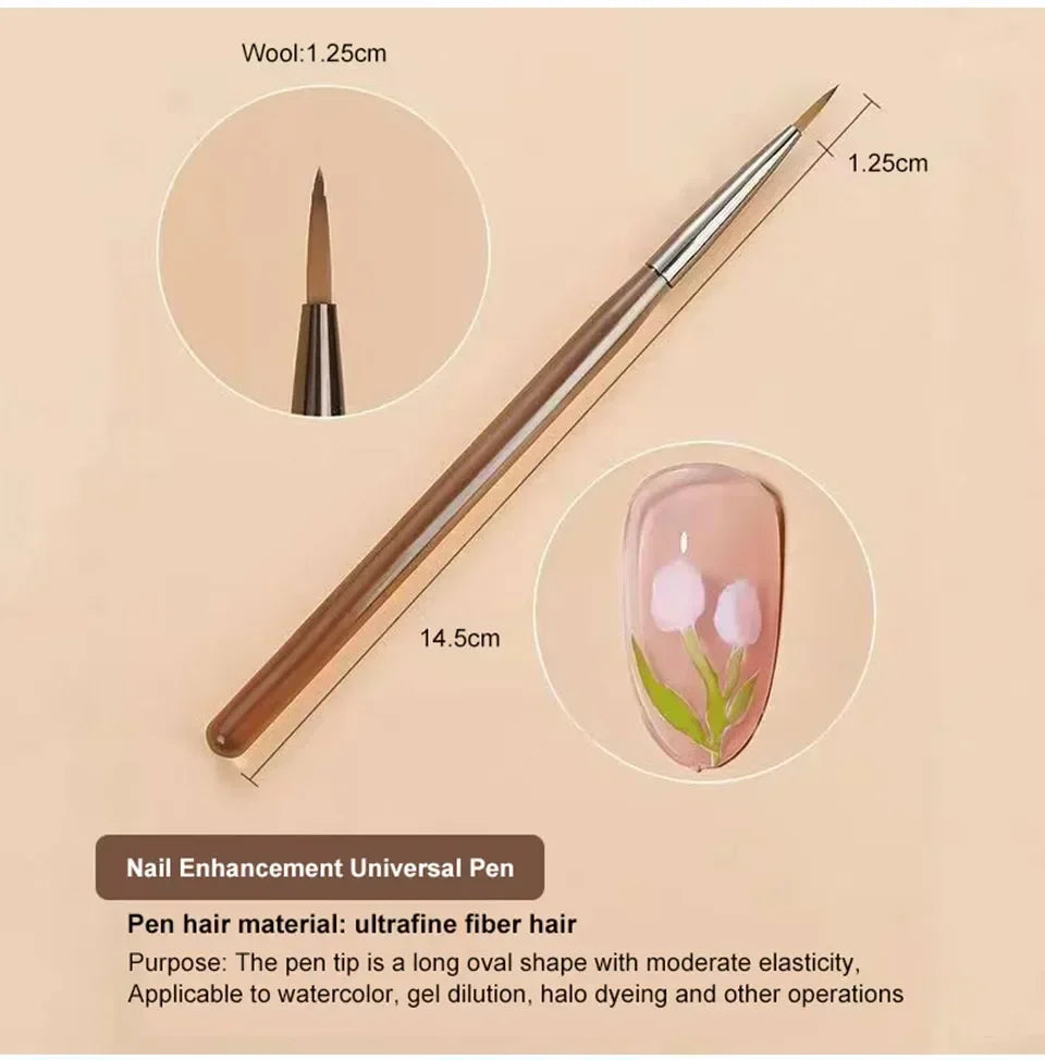 9PCS UV Gel Nail Brush Liner DIY Painting Pen Manicure Acrylic Drawing Brush for Nail Art Design Nails Tip Display Painting Tool - American Smart