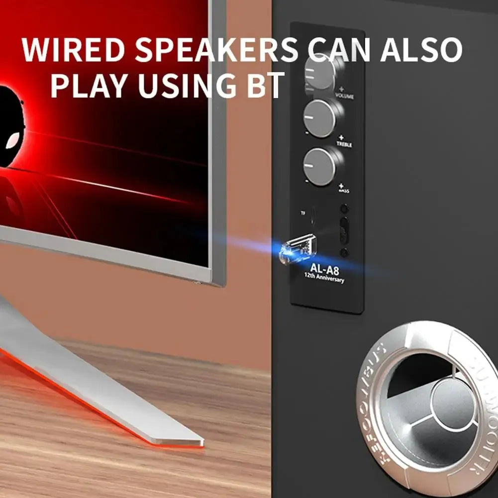 Eprolo USB Bluetooth receiver 5.3 connects to car speakers or computers for wireless music streaming from mobile phones.