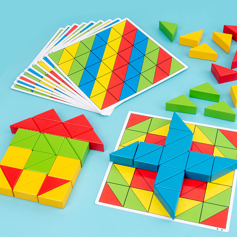 Children's puzzle, parent-child interaction, focus training, creative intelligence, triangle puzzle, building blocks, logical thinking toys - American Smart