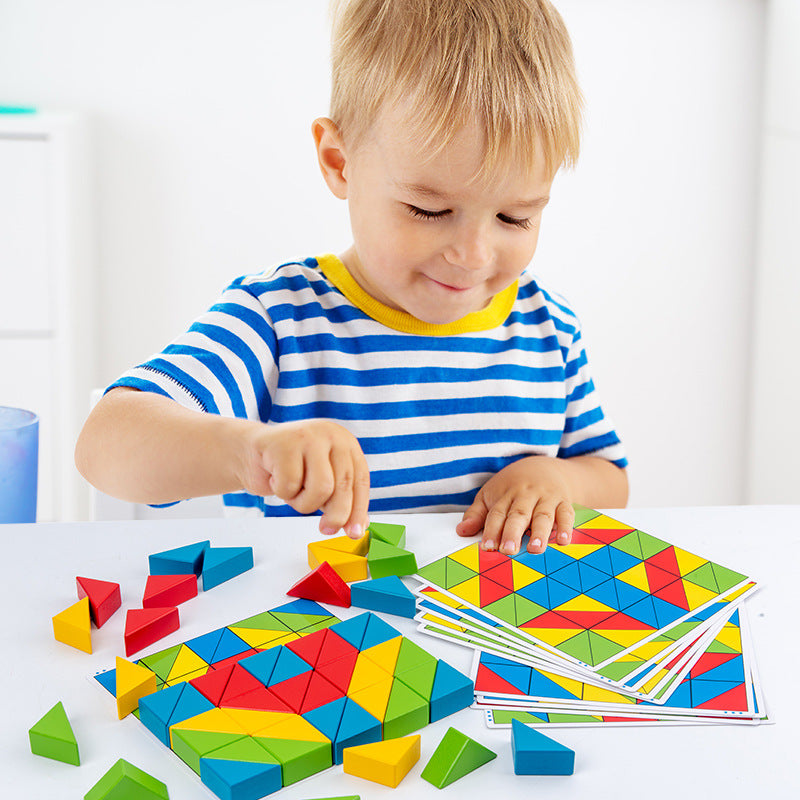 Children's puzzle, parent-child interaction, focus training, creative intelligence, triangle puzzle, building blocks, logical thinking toys - American Smart