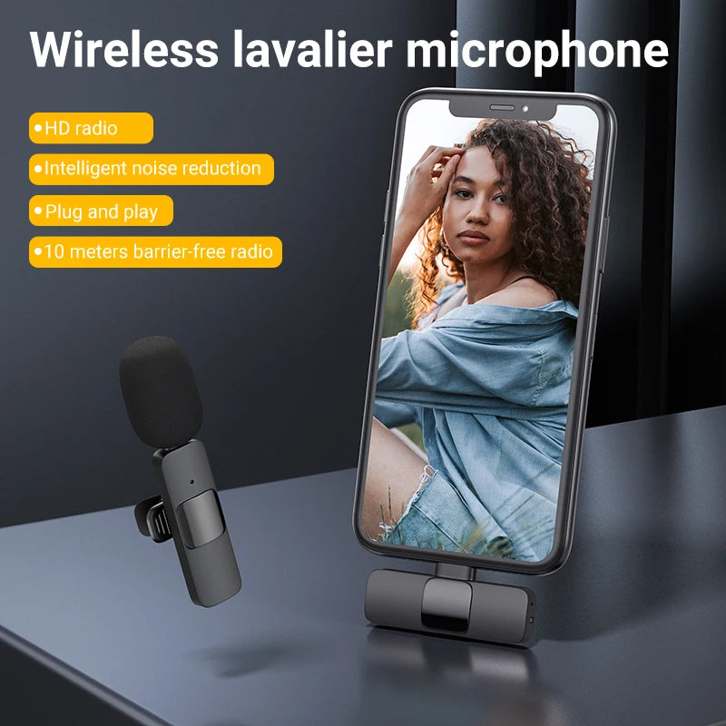 eprolo MAMEN wireless vlogging kit with phone tripod, Lavalier mic, LED light for iPhone and Android smartphones livestreaming