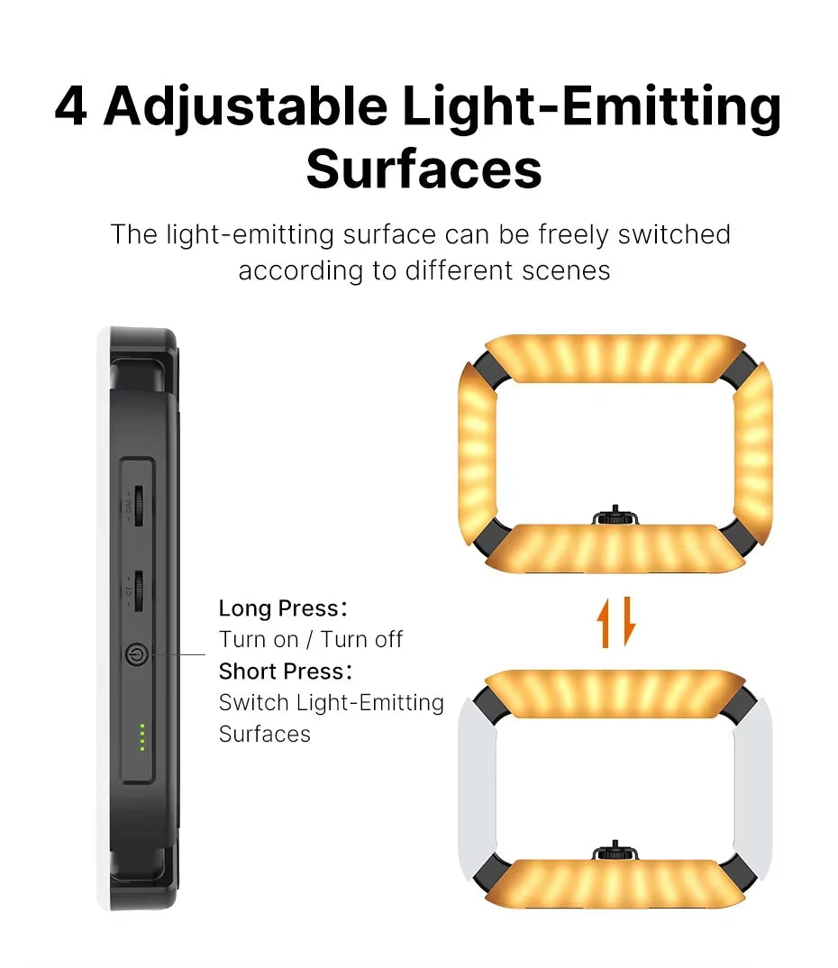 Eprolo Ulanzi U200 camera ring light and video rig handheld LED light for video recording with adjustable brightness.