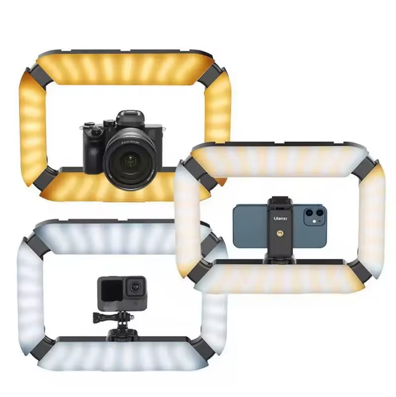 Eprolo Ulanzi U200 camera ring light video rig handheld LED light for video recording, shown in use with camera equipment
