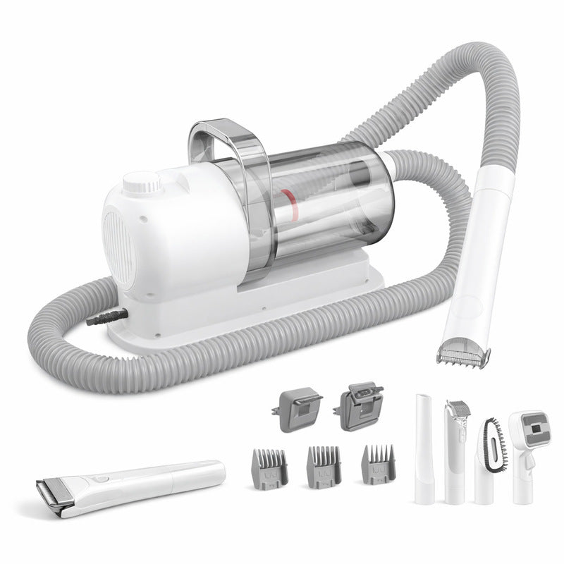 eprolo MicroData 2.5L pet grooming vacuum kit with electric push combs and brushes for cats and dogs, featuring deshedding and suction.