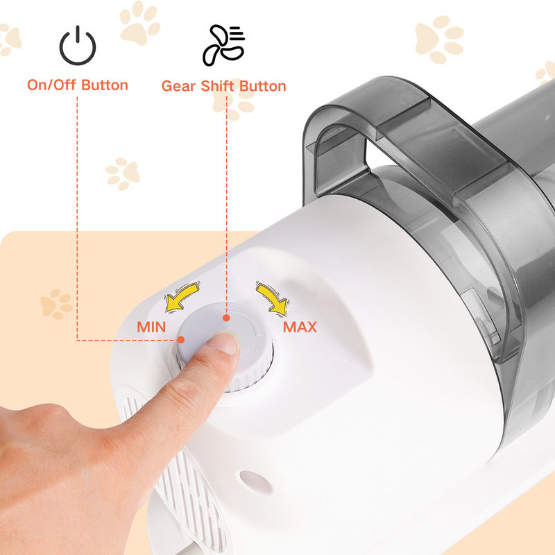 eprolo MicroData 2.5L pet grooming vacuum kit with electric push combs and brushes for cats and dogs, featuring deshedding and suction tools.