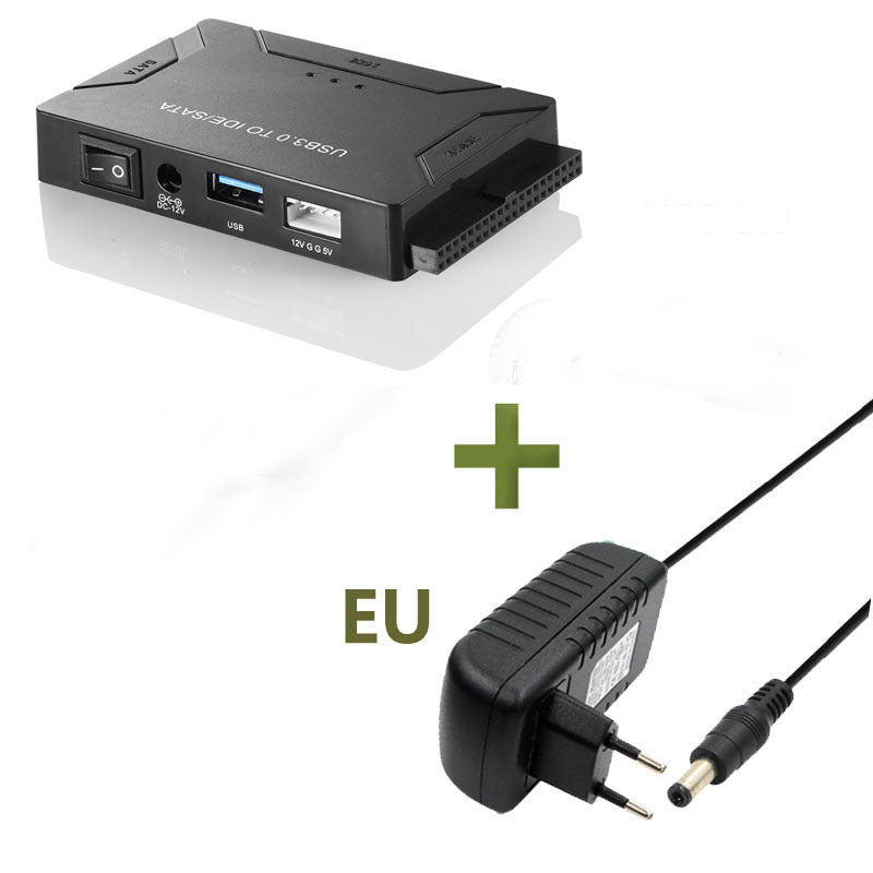 eprolo USB 3.0 to SATA and IDE drive cable with one to three ports, used for connecting SATA/IDE drives to a computer.