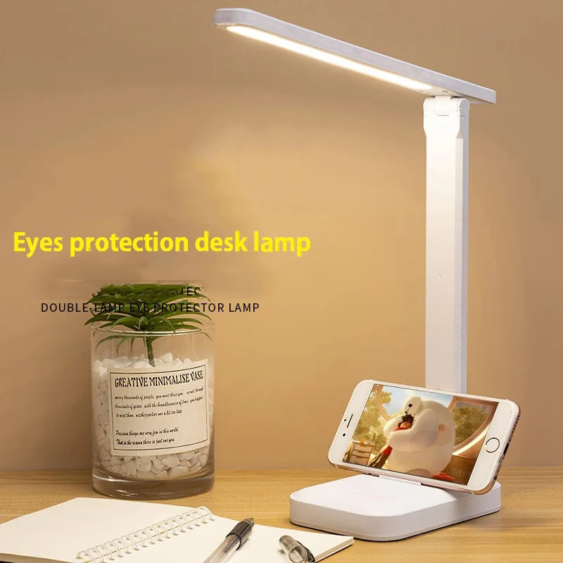 Eprolo eye protection desk lamp with touch dimming, color adjustment, bedside LED reading light, and built-in charging port.