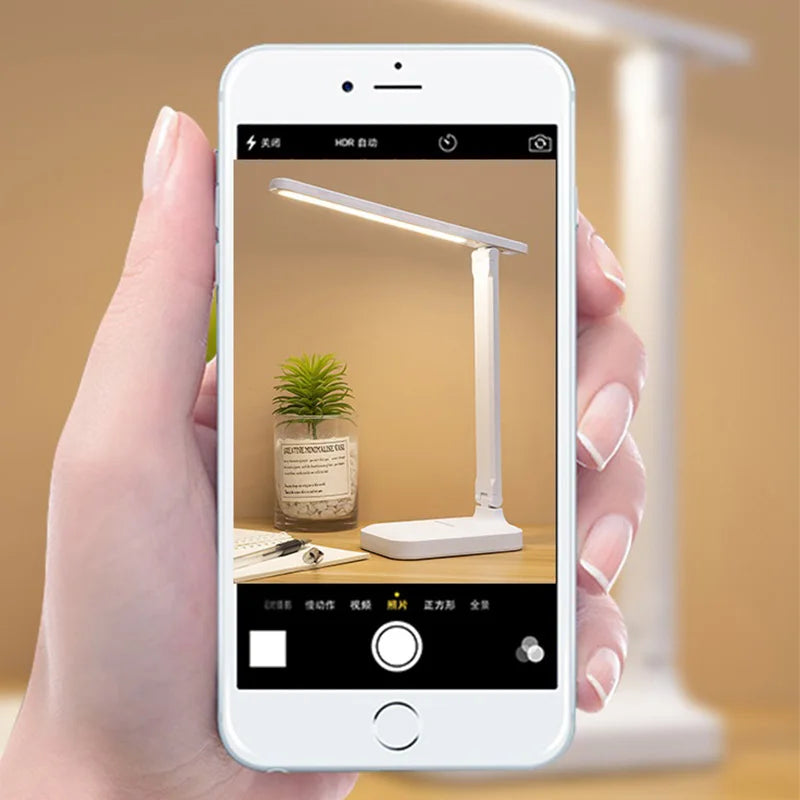 Eprolo eye protection LED desk lamp with touch dimming, color adjustment, charging port, ideal for reading and bedside use