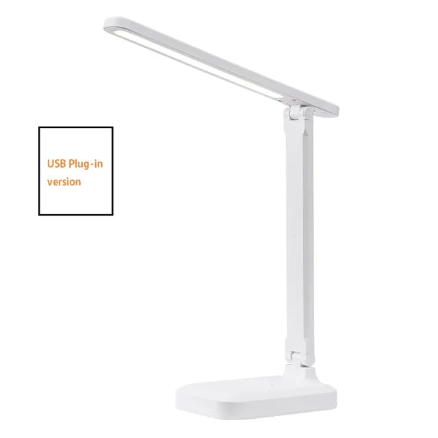 Eprolo eye protection LED desk lamp with touch dimming, color adjustment, charging port, ideal for reading and bedside use