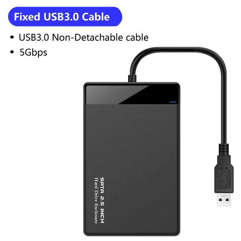 eprolo 2.5-inch SATA portable hard drive case with USB 3.0 protection box, black plastic enclosure for storage and transport