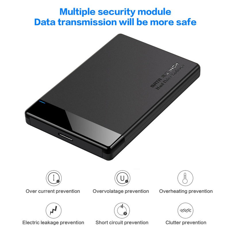 Eprolo 2.5-inch SATA portable hard drive case with USB 3.0 protection and storage for external hard drives.