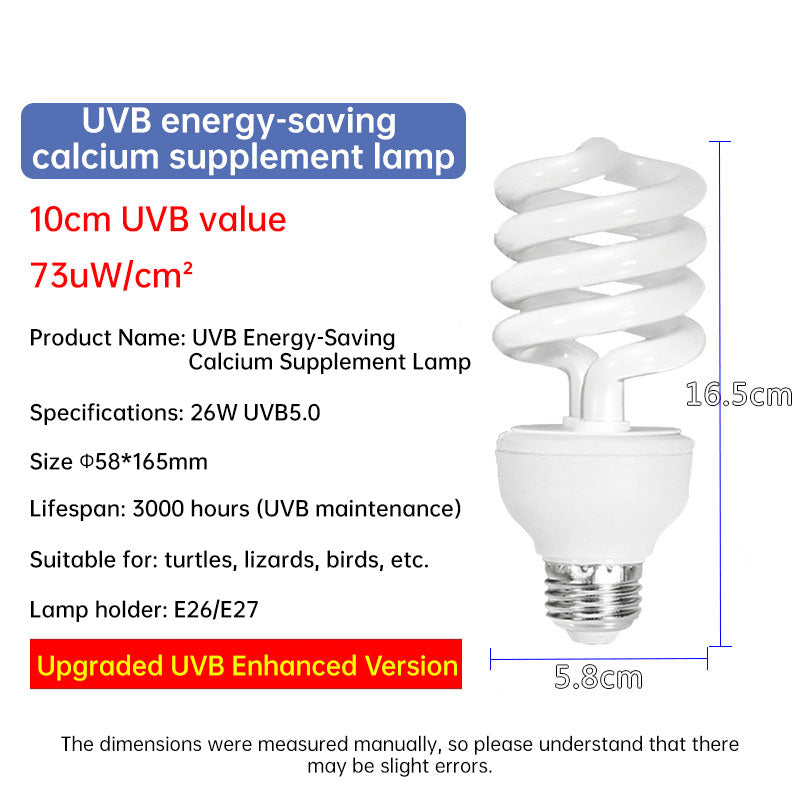 Eprolo UVB 5.0 10.0 reptile heating lamp with calcium-enriched bulb, 13W and 26W, for turtle, lizard, and snake habitat lighting