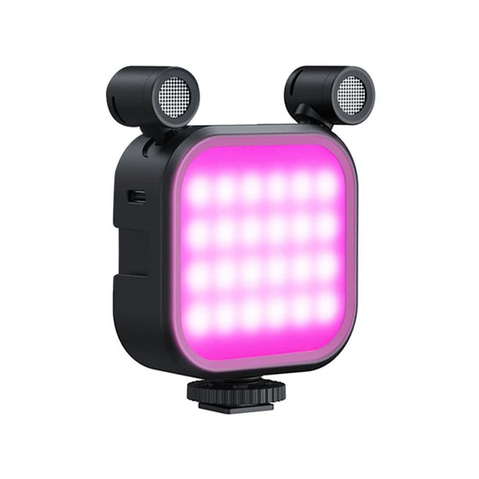 Eprolo RGB mini microphone LED fill light for smartphone and SLR camera, full-color adjustable video vlog light.