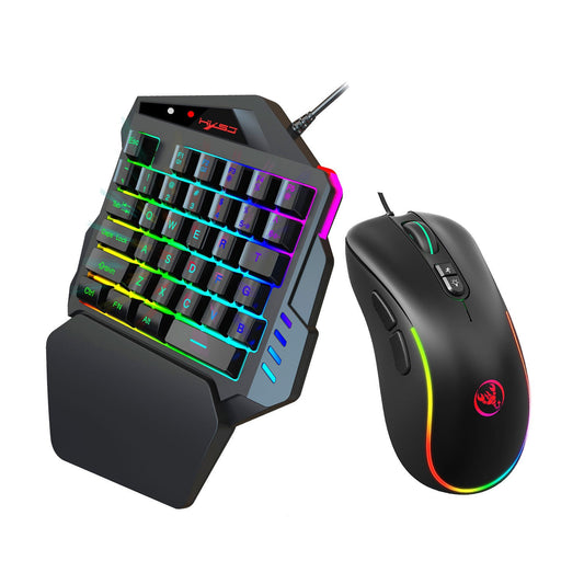 eprolo V500 gaming one-handed keyboard with RGB lighting and built-in converter, compatible with PS3 and PS4 gaming consoles