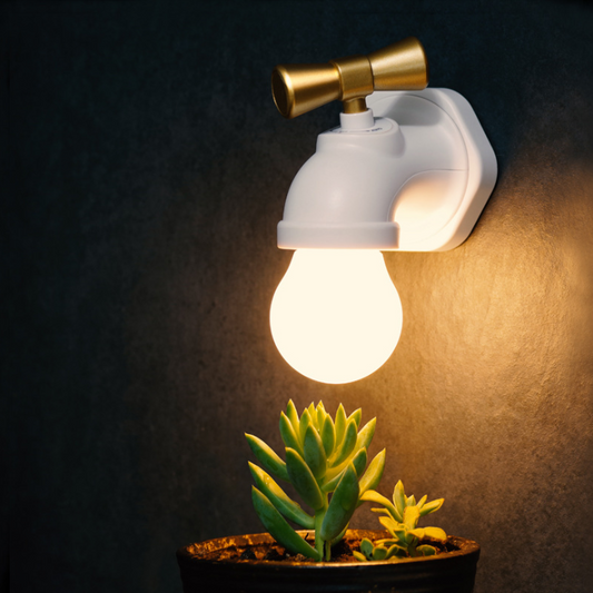 Vintage desk lamp with faucet night light design by eprolo, featuring USB connectivity and classic style for home or office use.