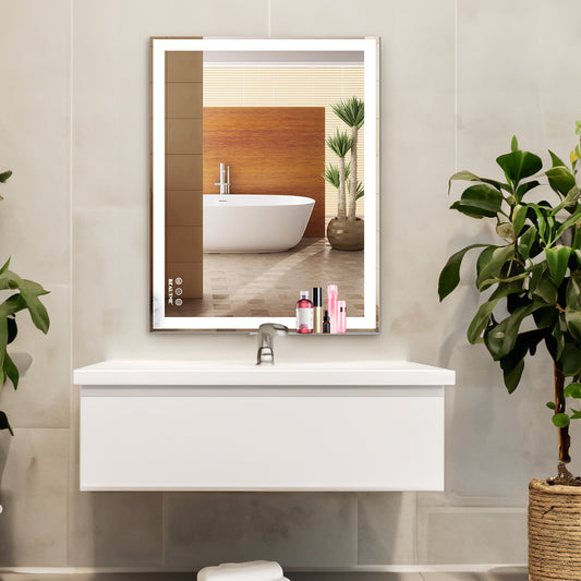 Eprolo 48x24 inch LED bathroom mirror with adjustable lighting, anti-fog, touch switch, and memory function, wall-mounted.