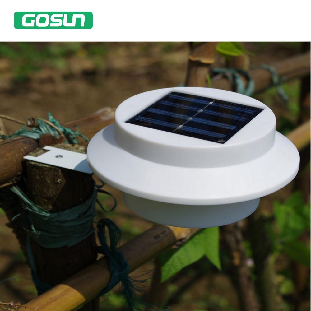 Eprolo solar-powered fence and gutter lights with 3 LED bulbs, outdoor security solar lamps with light sensor control.