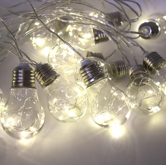 Eprolo 5M solar bulb copper wire string light with warm LED bulbs for outdoor decoration and ambient lighting.
