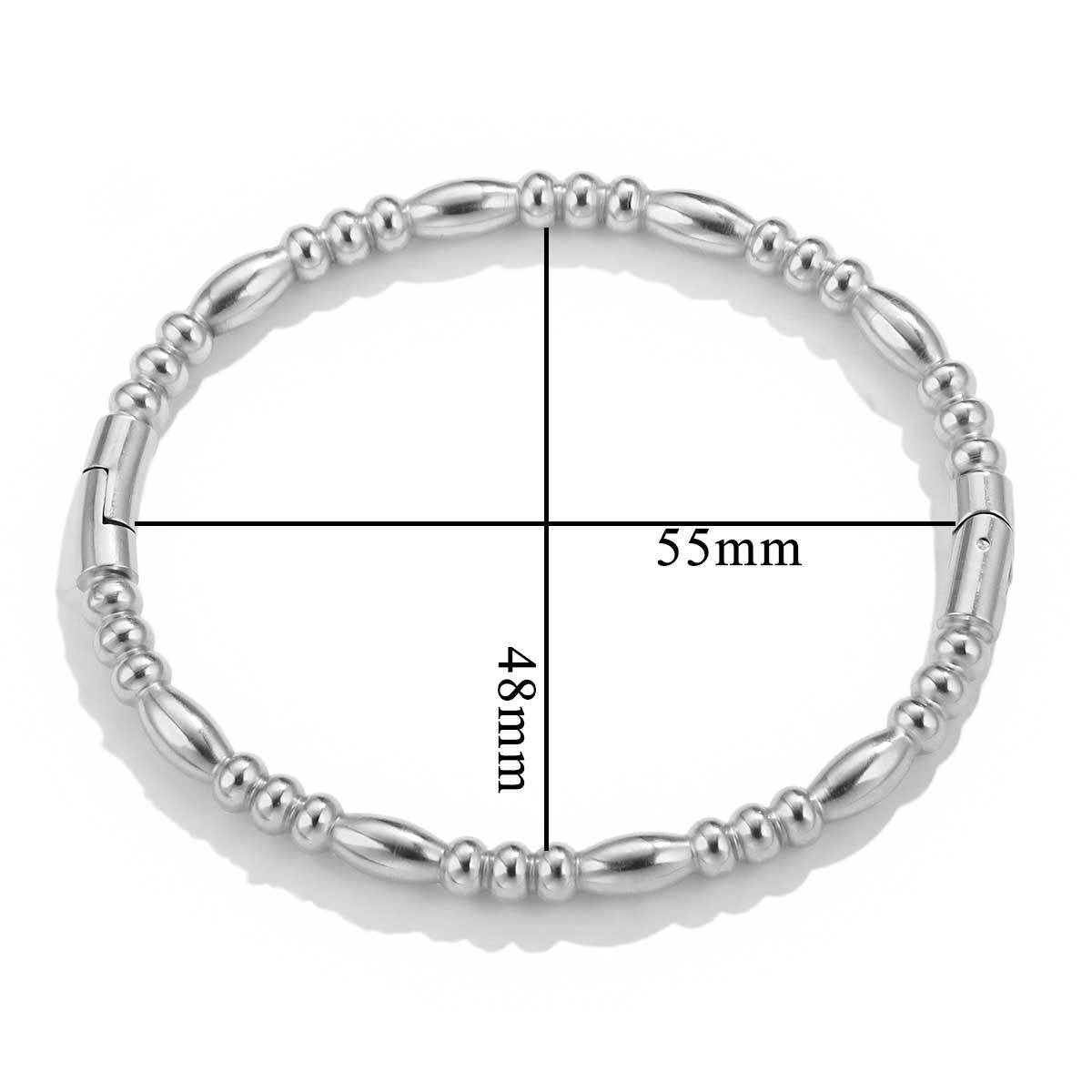 Fashion bamboo titanium steel bracelet for women, featuring a retro cold style with stainless steel and bamboo accents.