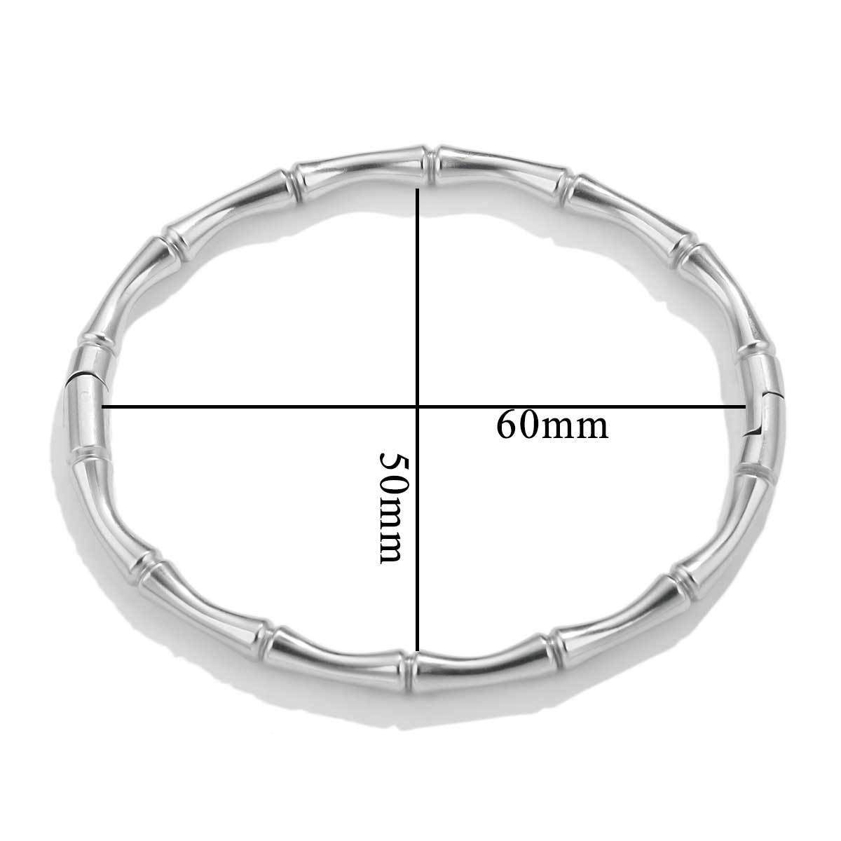 Fashion bamboo titanium steel bracelet for women, featuring a retro cold style design with stainless steel and bamboo accents.