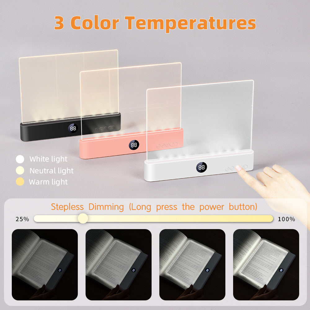 eprolo LED reading night light with 1200mAh battery, three color temperatures, brightness control, and timer, USB powered.
