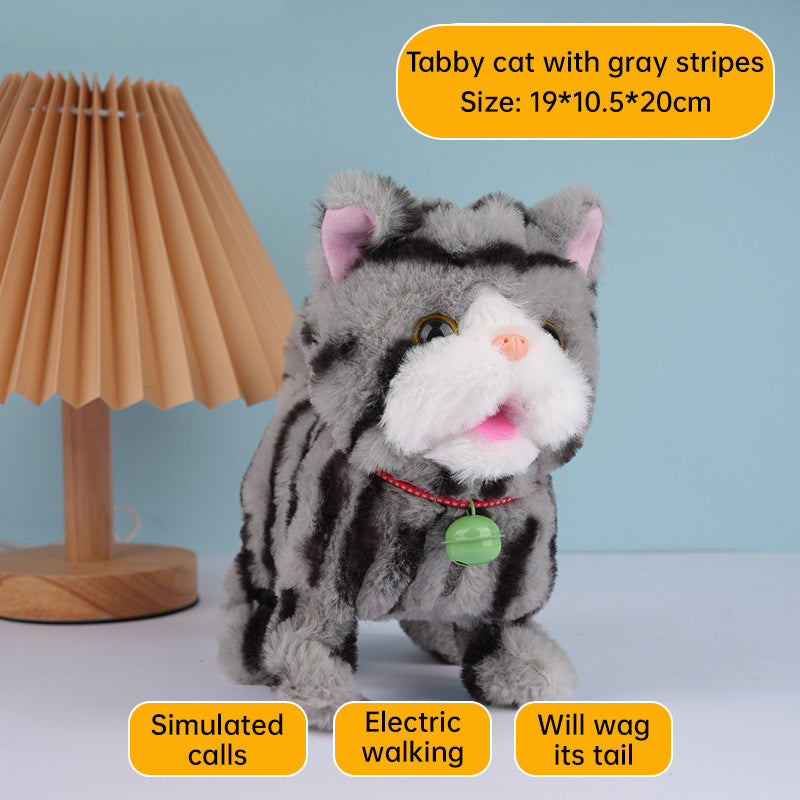 Realistic electronic cat toy from eprolo with walking and barking actions to entertain and keep your pet active.